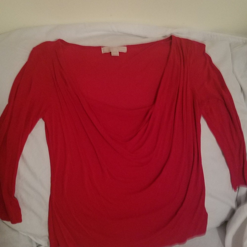 Michael Kors Red Drape Front top